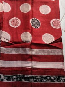 Red Polka Pure silk saree