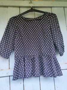 Polka Dot Peplum Top