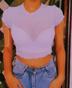 Sheer Purple Crop Top