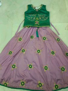 Beautiful Sea Green And Lavender Choli