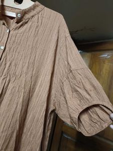 Brown Maxi Shirt Dress