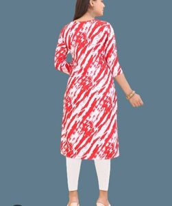 Red &amp; White Print Dress