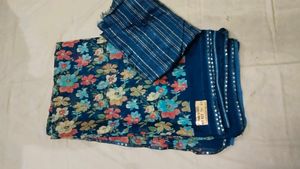 Elegant Floral Print Saree(New with blouse)