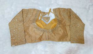 Elegant Golden Full Sleeves Blouse