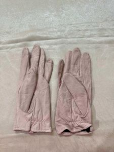 Marks&amp;spencer Pink Leather Gloves