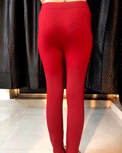 Red Leggings Fleece woolen