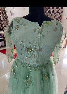 Elegant Aqua Embellished Gown