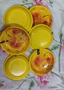 Fiber Plates With Beautiful Flower Design