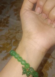 Green Butterfly Bead Bracelet