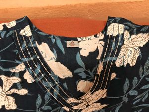 Brand New Blue Floral Print Kurta Set - XXL SIZE