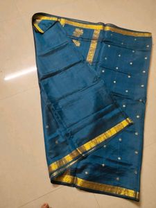 Elegant Blue &amp; Gold Saree