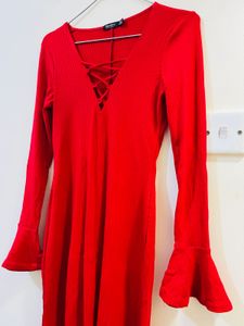 Bershka Red Mini Dress Size Small