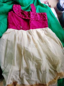 Cute Pink &amp; Cream Dress