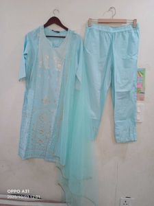 new sangria brand Light Blue Kurta Set
