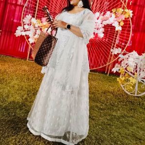 Beautiful 😍 Paplum Top With Skirt Dupatta