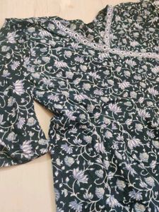 Floral Print Angrakha Kurti