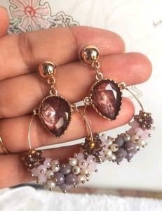 Crystal Beaded Drop Earrings