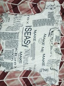 Printed White Casual Top