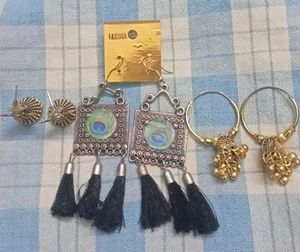 3 Oxidised Earring Set