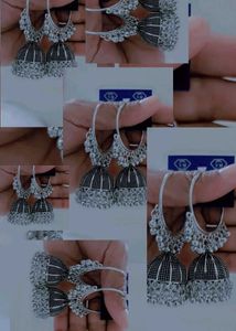Silver Jhumka Earrings