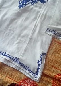 White &amp; Blue Short Kurti