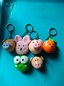 Cute Clay Animal Keychains