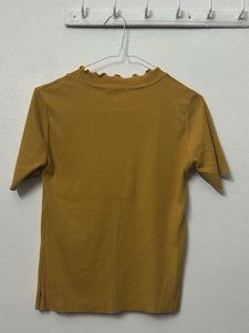 Mustard Ribbed Top