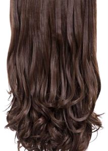 hair extentions with clipping dark brown