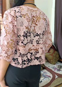 Peach Net Top