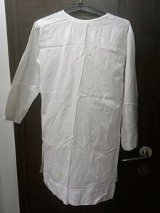 White Chickenkari Kurti With Some Invisible Stains As Shown