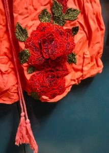 Coral Off-Shoulder Floral Top