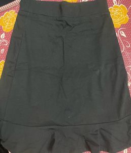 Black Ruffled Mini Skirt
