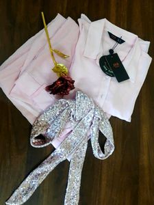Zink London Pink Co-ord Set with Sequin Belt