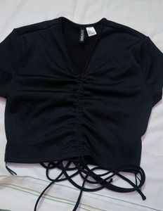 Black Fitted Crop Top