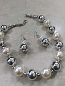 Pearl Necklace And Earrings