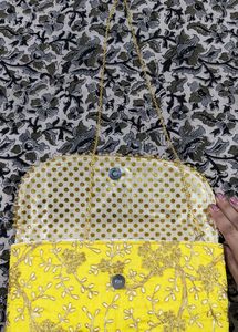 Yellow Polysilk Sling Bag