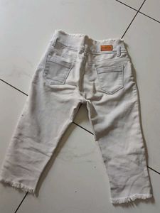 White Denim Capri Pants