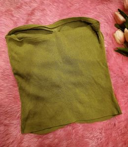 Green Knit Tube Top