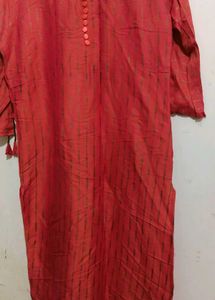 Red Embellished Kurta