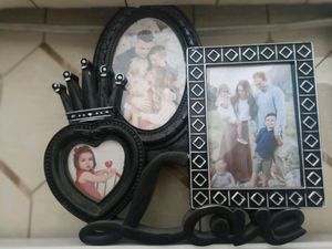 Black Or White Multi Triple Aperture Photo Frame With Love