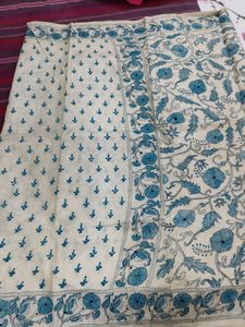 Pure Tussar Silk Saree With Kantha Work