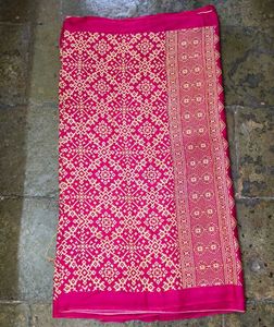 Khadi Silk Ajarakh Printed Saree