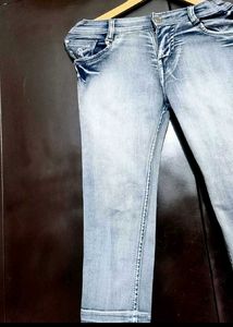 Grey Denim Jeans For 4- 5 Year Girl, Waist- 24