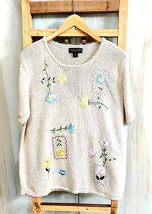 Embroidery Work Baige Colour Pullover Size-46