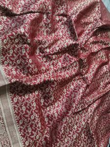 ♥️Saree With Heavy Work In Red Colour ♥️♥️