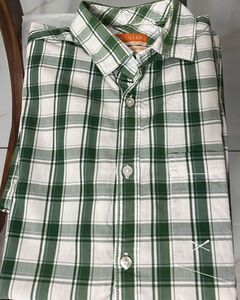SCULLERS Green Plaid Half Hands Shirt
