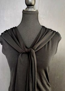 Olive Green Tie-Front Top