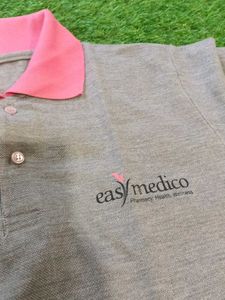 Gray &amp; Pink Polo T Shirt
