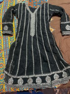 Elegant Black Embroidered Kurta Set