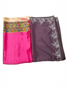 Pink &amp; Gold Embroidered Fabric